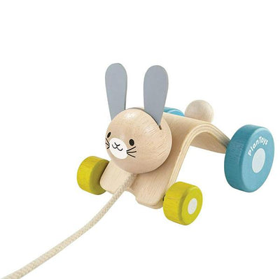 Hopping Rabbit Plan toys | Wooden rabbit pull toy