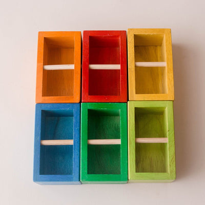 Qtoys Wooden rainbow containers | Qtoys
