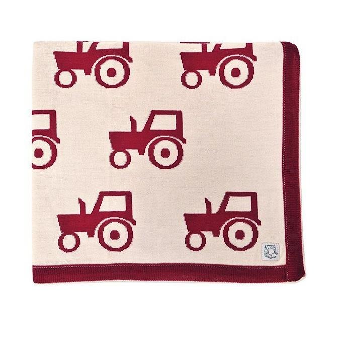 Merino Wool Blanket Red Tractors | Leroy Mac Designs