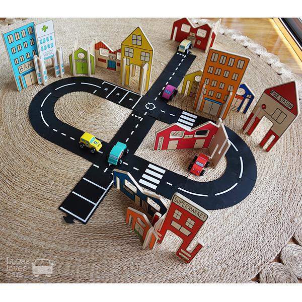 Waytp play rubber roads and Wooden houses | Lucas loves cars 