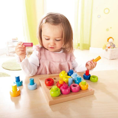 Haba Wooden peg board   | colourful educational toys for 2 year olds 