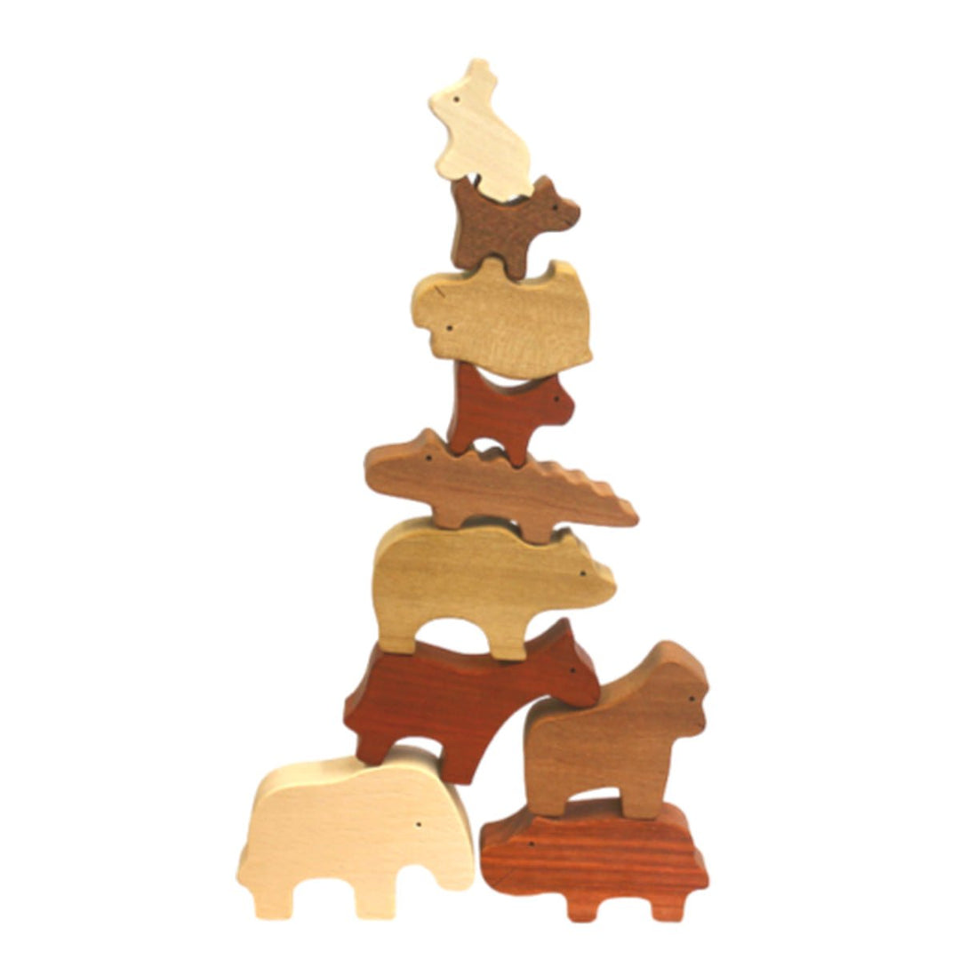 Wooden natural animal stacker – Lucas loves cars